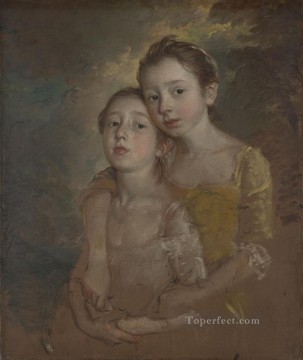Artists daughters with a cat portrait Thomas Gainsborough Oil Paintings